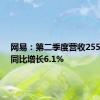 网易：第二季度营收255亿元，同比增长6.1%