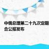 中俄总理第二十九次定期会晤联合公报发布