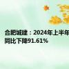 合肥城建：2024年上半年净利润同比下降91.61%