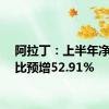 阿拉丁：上半年净利同比预增52.91%