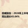 纽威股份：2024年上半年净利润同比增长45.04%