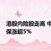 港股内险股走高 中国太保涨超5%