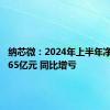 纳芯微：2024年上半年净亏损2.65亿元 同比增亏