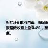 财联社8月23日电，新加坡海峡时报指数收盘上涨0.4%，至3387.99点。