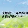 乐普医疗：上半年净利润6.97亿元 同比下降27.48%