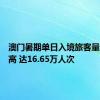 澳门暑期单日入境旅客量再创新高 达16.65万人次