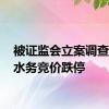 被证监会立案调查 国中水务竞价跌停