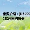 豪悦护理：拟5000万元-1亿元回购股份