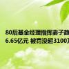 80后基金经理指挥妻子趋同交易6.65亿元 被罚没超3100万