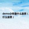 demo小样是什么意思（小样是什么意思）