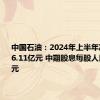 中国石油：2024年上半年净利润886.11亿元 中期股息每股人民币0.22元