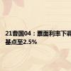 21曹国04：票面利率下调400个基点至2.5%