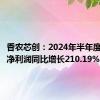 香农芯创：2024年半年度扣非后净利润同比增长210.19%