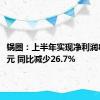 锅圈：上半年实现净利润8550万元 同比减少26.7%