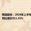 桐昆股份：2024年上半年净利润同比增长911.35%