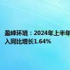 盈峰环境：2024年上半年营业收入同比增长1.64%