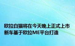 欧拉白猫将在今天晚上正式上市 新车基于欧拉ME平台打造