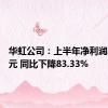 华虹公司：上半年净利润2.65亿元 同比下降83.33%