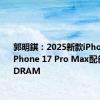 郭明錤：2025新款iPhone中仅iPhone 17 Pro Max配备12GB DRAM