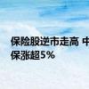 保险股逆市走高 中国人保涨超5%