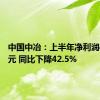 中国中冶：上半年净利润41.5亿元 同比下降42.5%