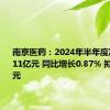 南京医药：2024年半年度净利润3.11亿元 同比增长0.87% 拟10派1.6元