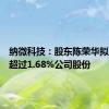 纳微科技：股东陈荣华拟减持不超过1.68%公司股份