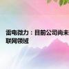 雷电微力：目前公司尚未布局空联网领域