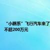 “小鹏系”飞行汽车来了，售价不超200万元