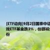 [ETF动向]9月2日国泰中证动漫游戏ETF基金跌3%，份额减少1.37亿份