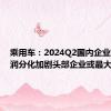 乘用车：2024Q2国内企业营收利润分化加剧头部企业或最大受益