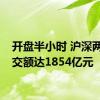 开盘半小时 沪深两市成交额达1854亿元