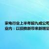 家电行业上半年超九成公司盈利，业内：以旧换新带来新增量