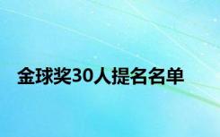 金球奖30人提名名单