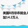 美国8月非农就业人数增加14.2万人