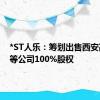 *ST人乐：筹划出售西安高隆盛等公司100%股权