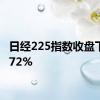 日经225指数收盘下跌0.72%