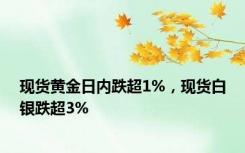 现货黄金日内跌超1%，现货白银跌超3%