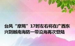 台风“摩羯”17时左右将在广西东兴到越南海防一带沿海再次登陆