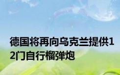 德国将再向乌克兰提供12门自行榴弹炮