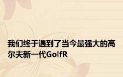 我们终于遇到了当今最强大的高尔夫新一代GolfR