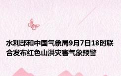 水利部和中国气象局9月7日18时联合发布红色山洪灾害气象预警