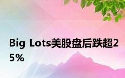 Big Lots美股盘后跌超25%