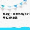 乌央行：乌克兰8月外汇储备增至423亿美元