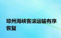 琼州海峡客滚运输有序恢复