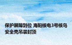 保护屏障到位 海阳核电3号核岛安全壳吊装封顶