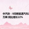 中汽协：8月新能源汽车出口11万辆 同比增长22%