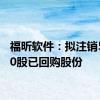 福昕软件：拟注销50,000股已回购股份