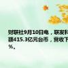 财联社9月10日电，联发科8月销售额415.3亿元台币，营收下降1.72％。