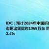 IDC：预计2024年中国折叠屏手机市场出货量约1068万台 同比增长52.4%